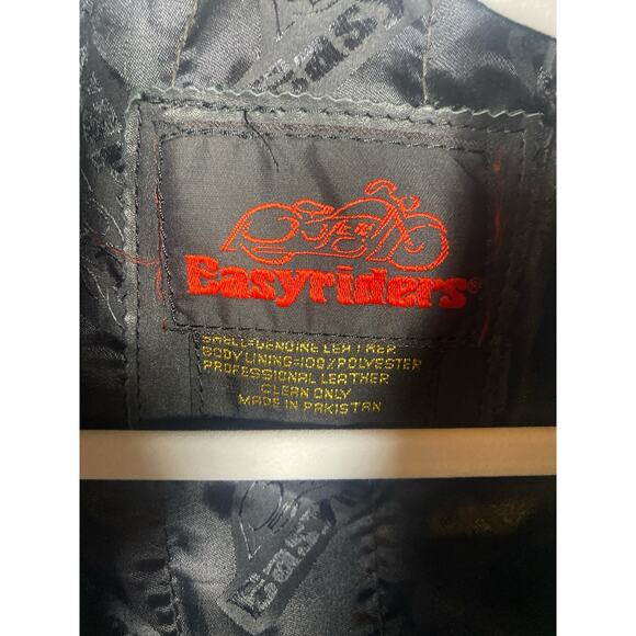 Easy Rider Mens Black genuine leather motorcycle jacket size Medium - Picture 3 of 7
